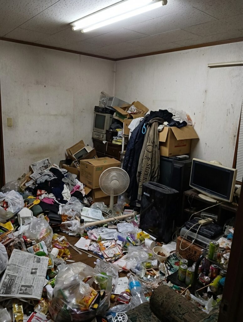 高知県香南市1KアパートW様のゴミ屋敷片付け事例 Before