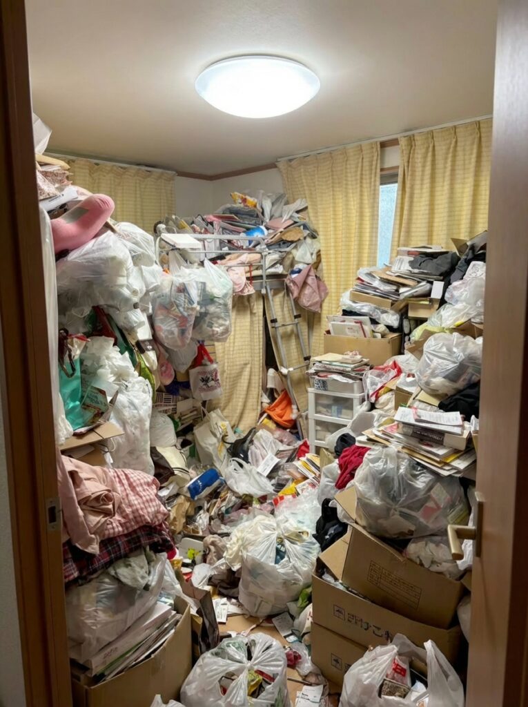 福岡県宮若市1DKマンションT様のゴミ屋敷片付け事例 Before