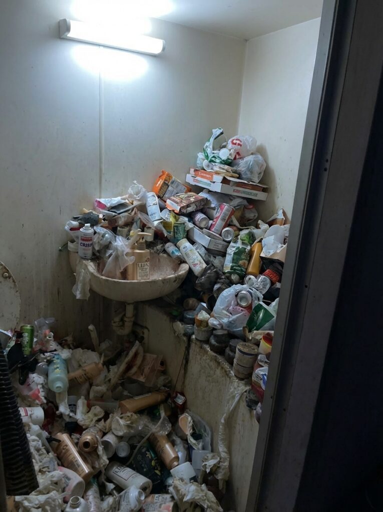 熊本県宇城市1KアパートS様のゴミ屋敷片付け事例 Before