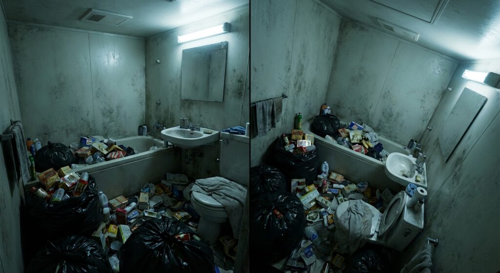 佐賀県みやき町1LDKアパートN様のゴミ屋敷片付け事例 Before