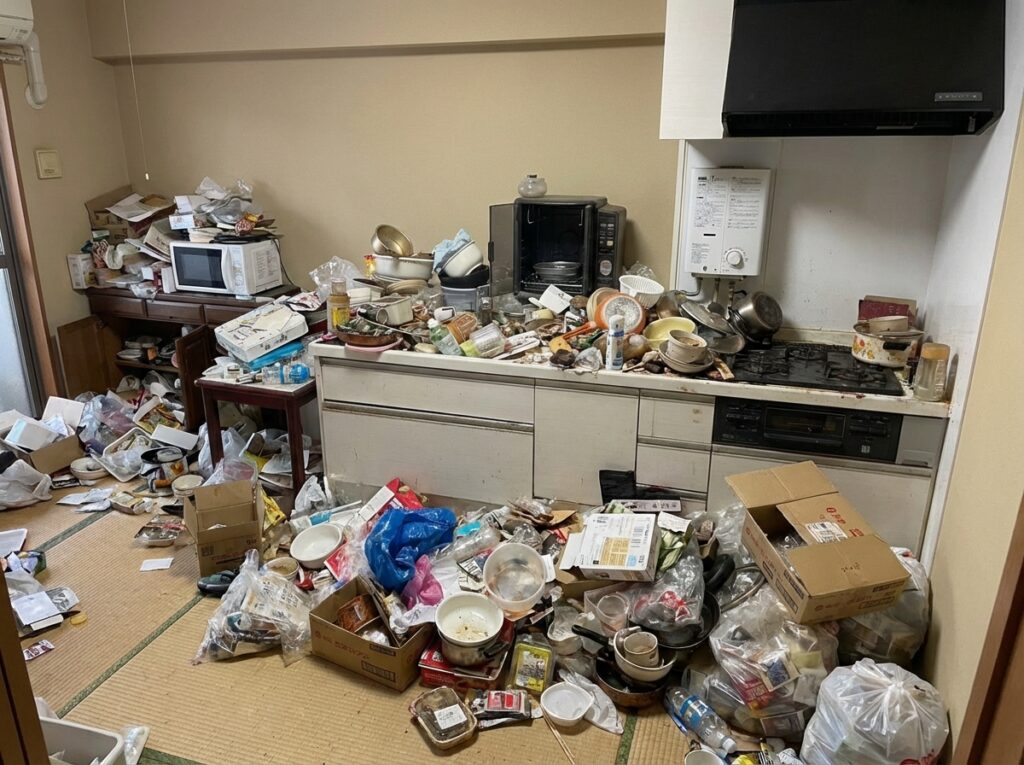 佐賀県太良町1KマンションS様のゴミ屋敷片付け事例 Before