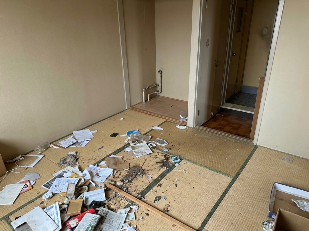 熊本県南阿蘇村4LDK戸建てI様のゴミ屋敷片付け事例 Before