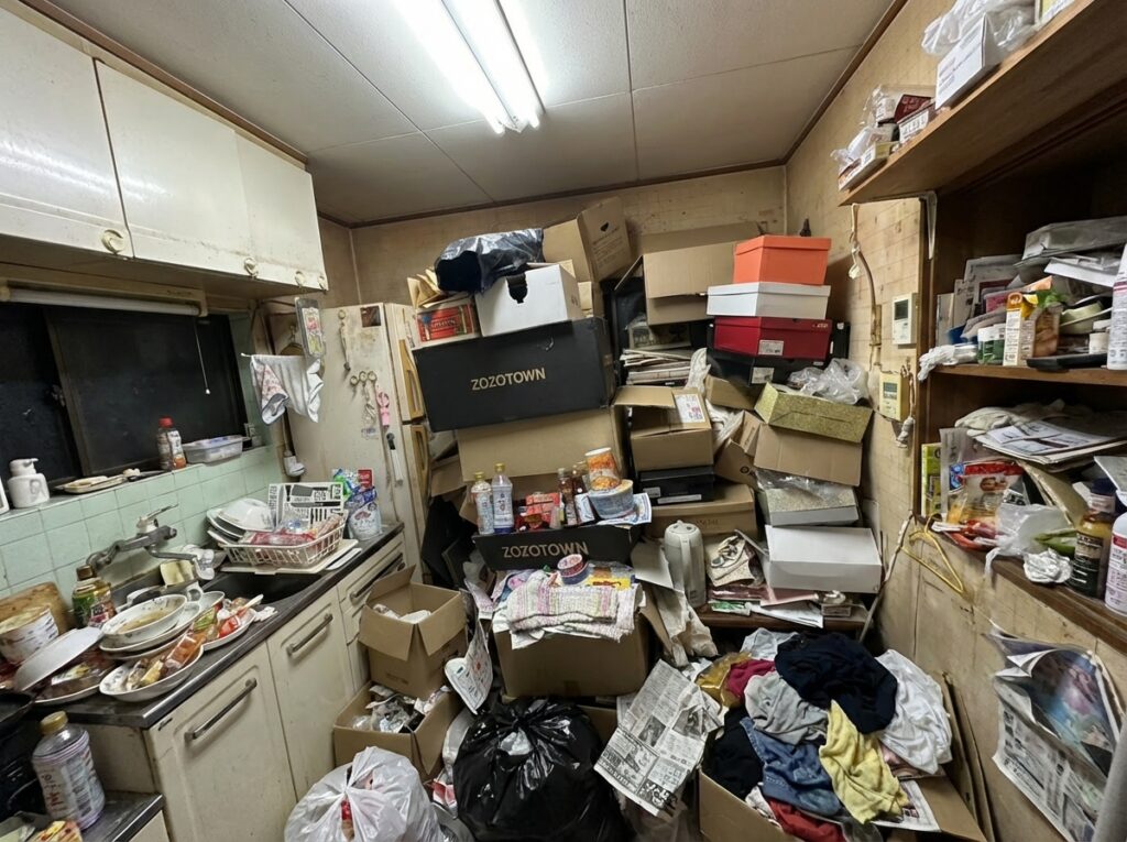 佐賀県伊万里市3LDKマンションU様のゴミ屋敷片付け事例 Before