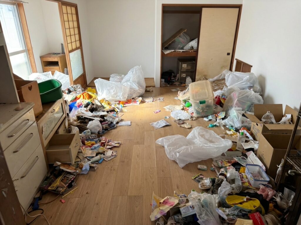 大分県中津市3LDK戸建てT様のゴミ屋敷片付け事例 Before