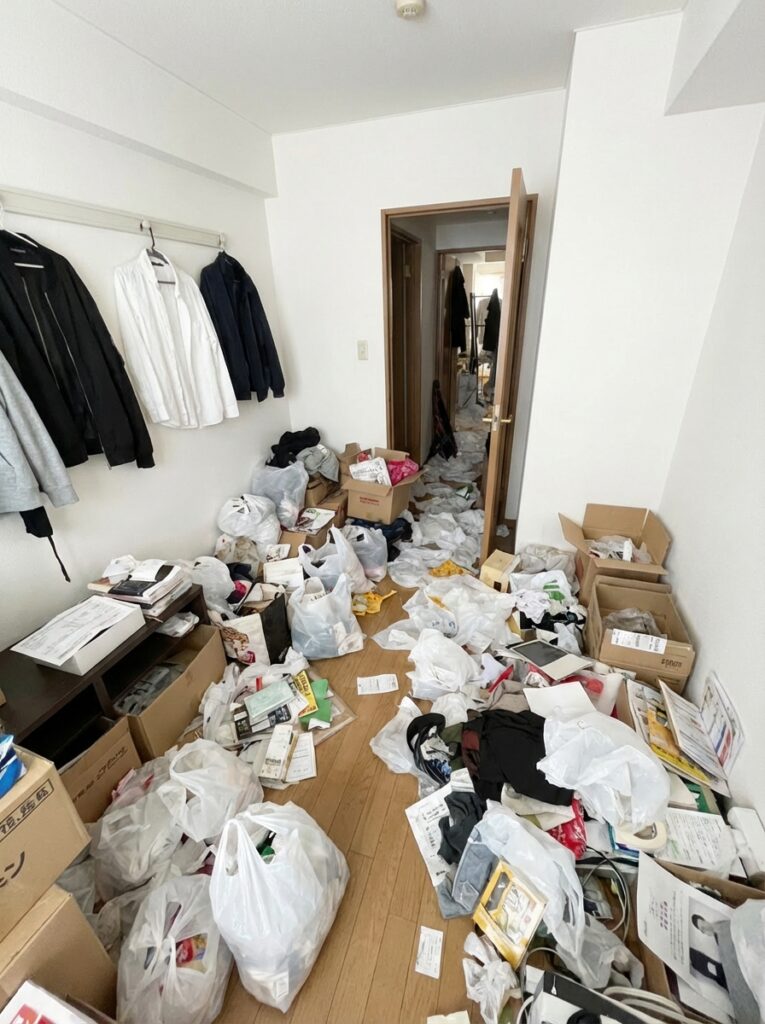 高知県中土佐町1KアパートN様のゴミ屋敷片付け事例 Before