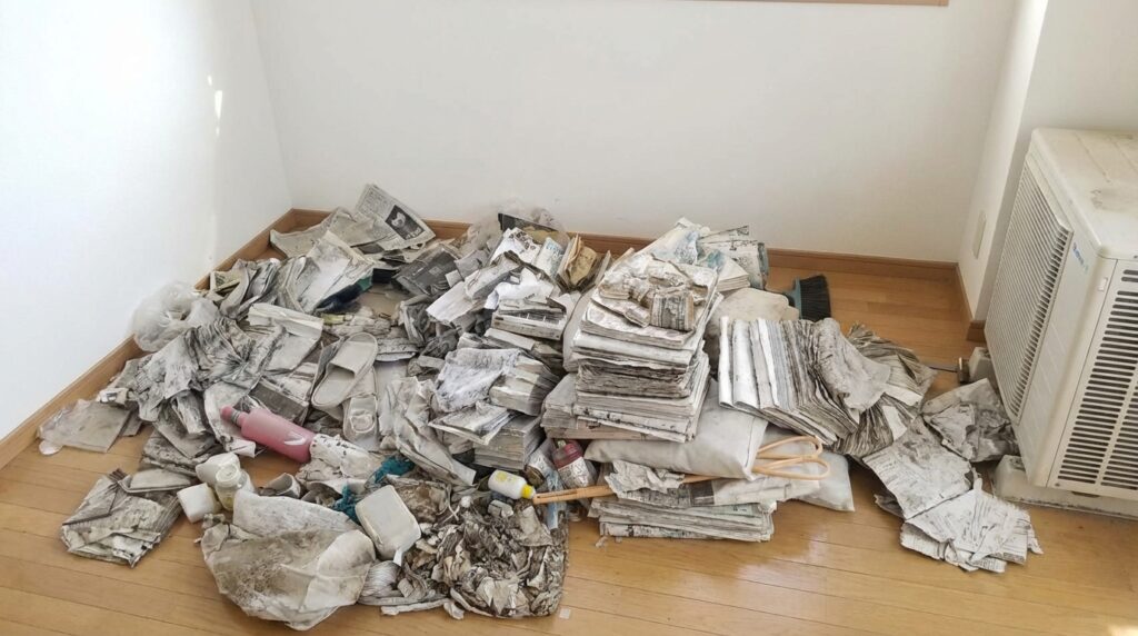 福岡県大牟田市1KマンションK様のゴミ屋敷片付け事例 Before