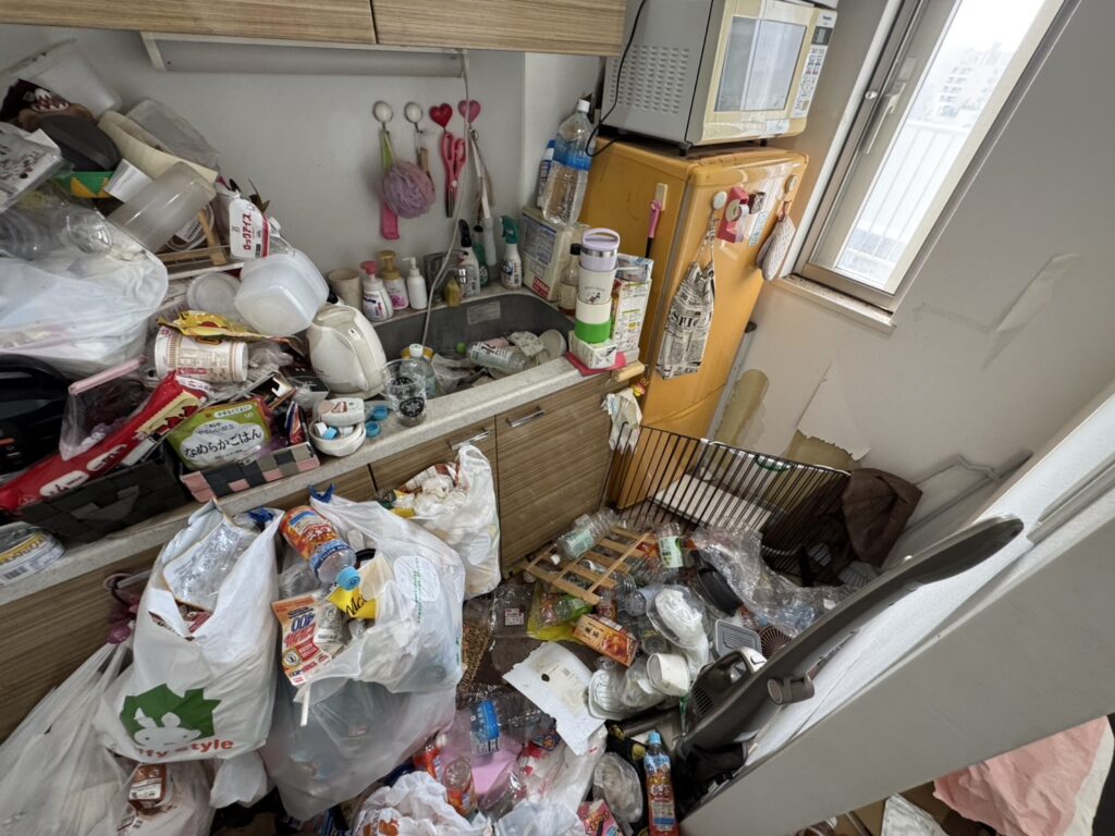 高知県南国市2DKマンションK様のゴミ屋敷片付け事例 Before