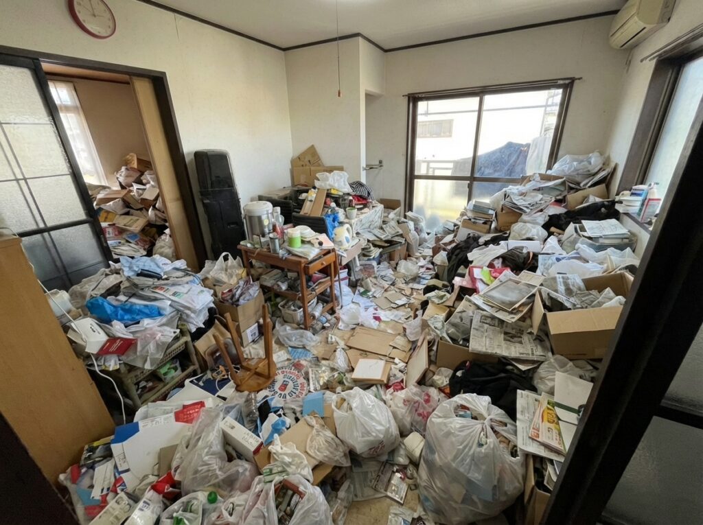 鹿児島県西之表市3LDKマンションK様のゴミ屋敷片付け事例 Before