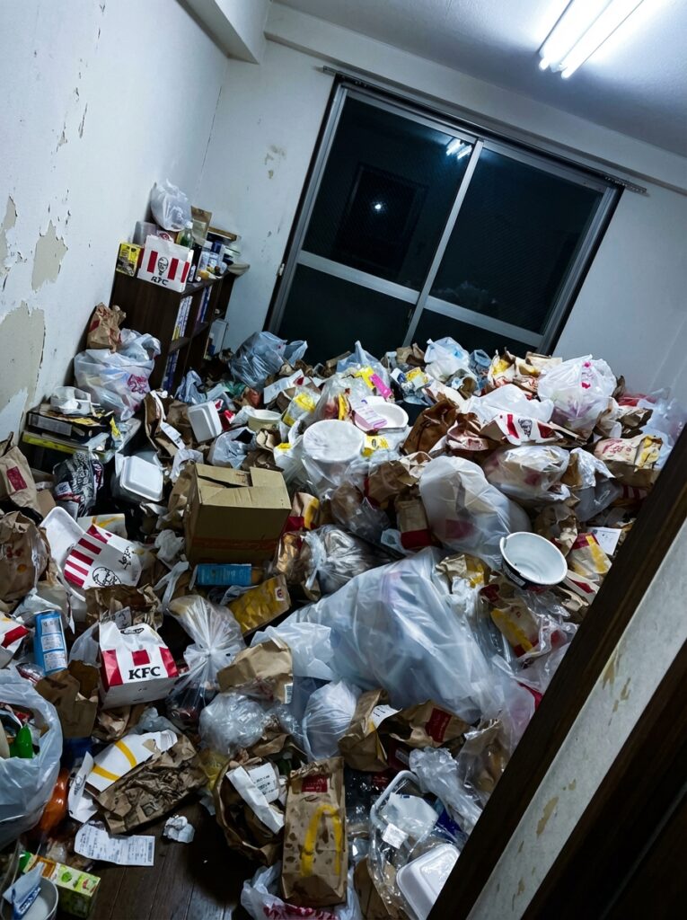鹿児島県枕崎市3LDKマンションO様のゴミ屋敷片付け事例 Before