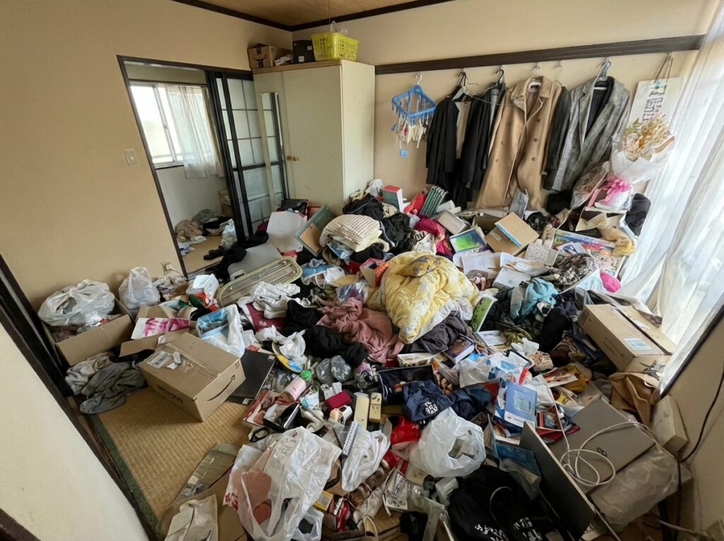 鹿児島県出水市1KアパートY様のゴミ屋敷片付け事例 Before