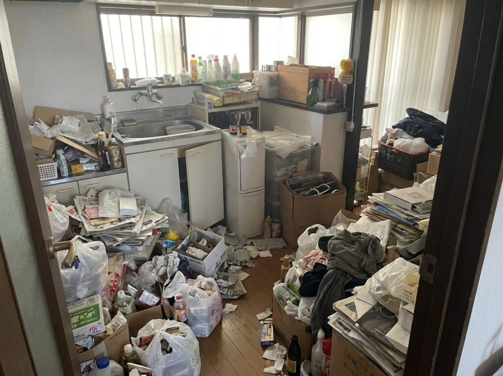 鹿児島県三島村3LDKマンションH様のゴミ屋敷片付け事例 Before