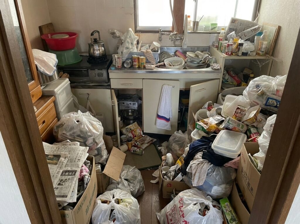 鹿児島県さつま町3LDKマンションS様のゴミ屋敷片付け事例 Before