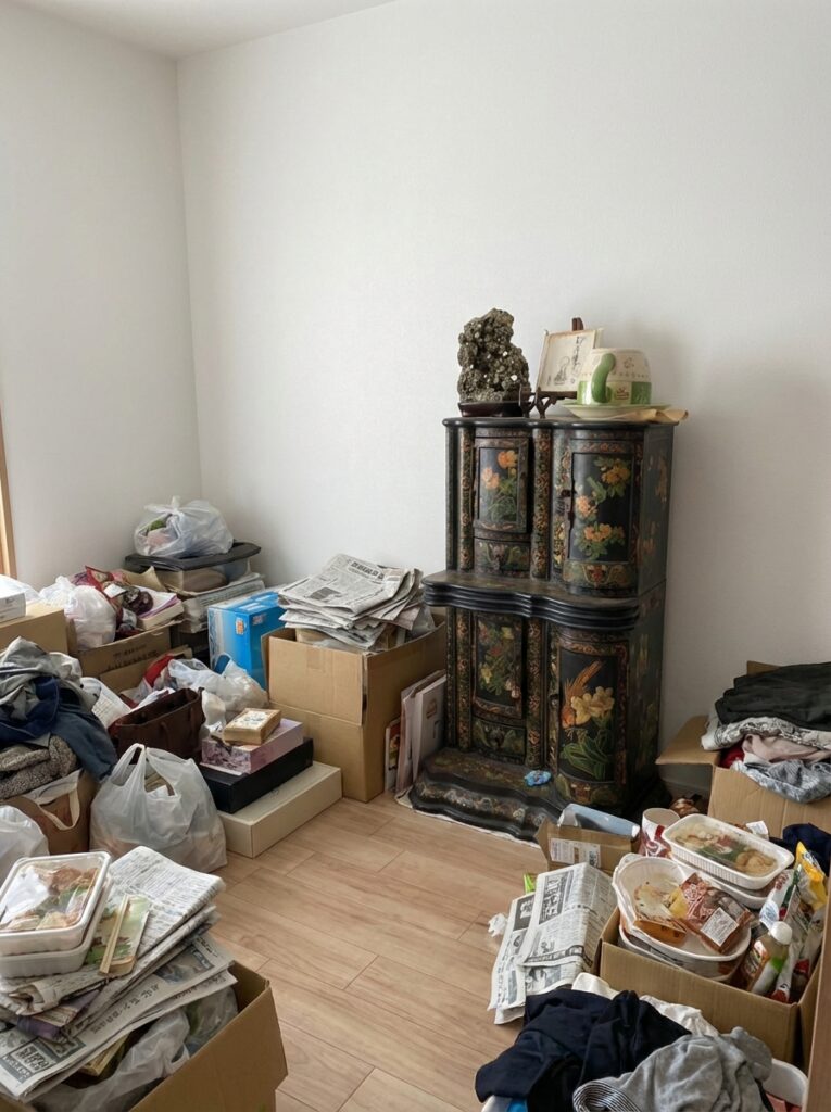 鹿児島県中種子町1KマンションY様のゴミ屋敷片付け事例 Before