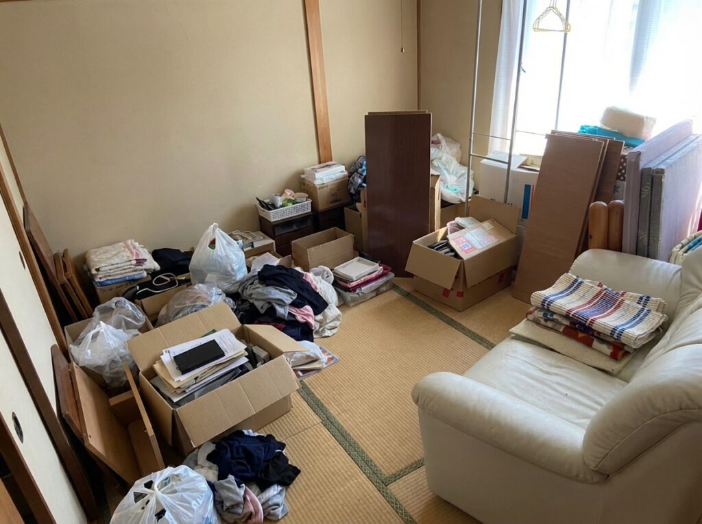 沖縄県名護市1KマンションS様のゴミ屋敷片付け事例 Before