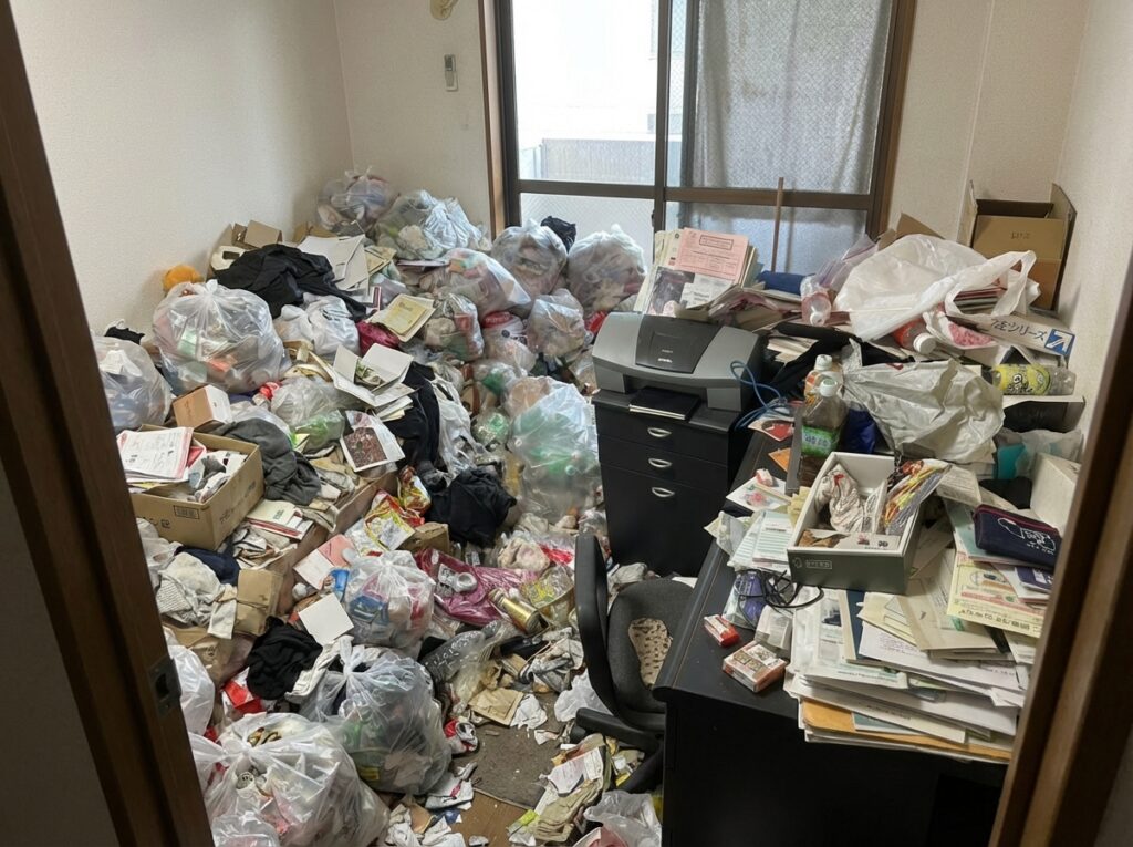 沖縄県西原町2LDKマンションO様のゴミ屋敷片付け事例 Before
