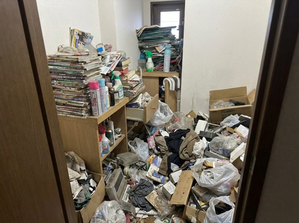 沖縄県渡嘉敷村1KマンションK様のゴミ屋敷片付け事例 Before