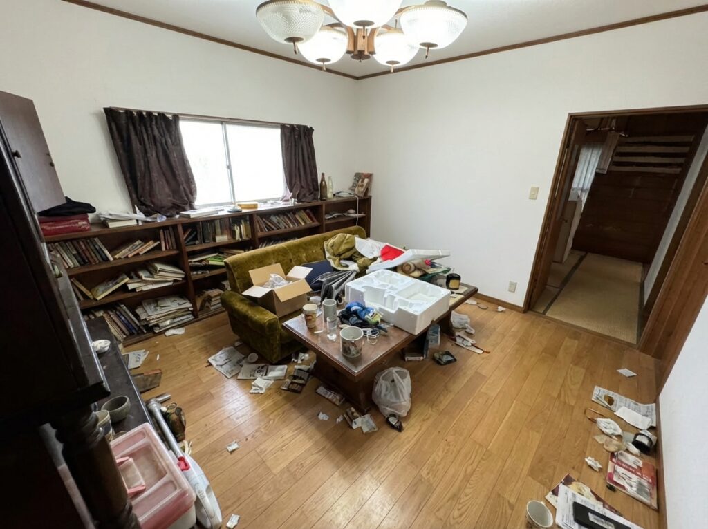 沖縄県渡名喜村1DKマンションW様のゴミ屋敷片付け事例 Before