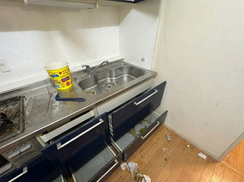 北海道江別市1DKアパートN様のゴミ屋敷片付け事例 Before