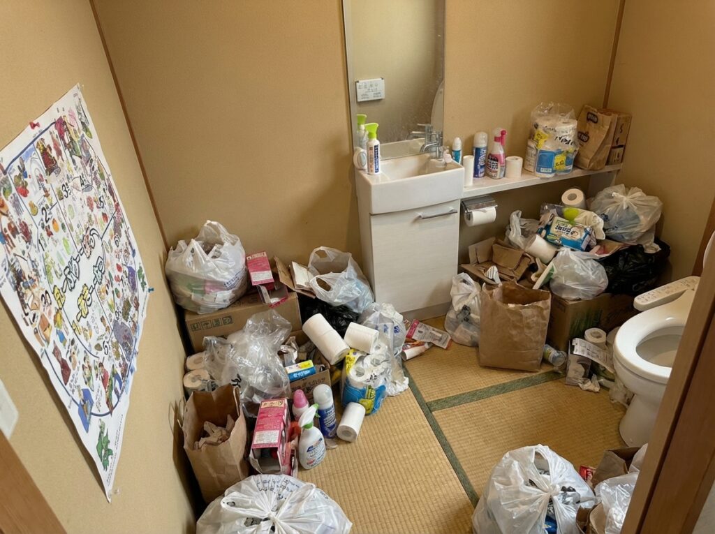 北海道登別市4LDK二世帯住宅T様のゴミ屋敷片付け事例 Before