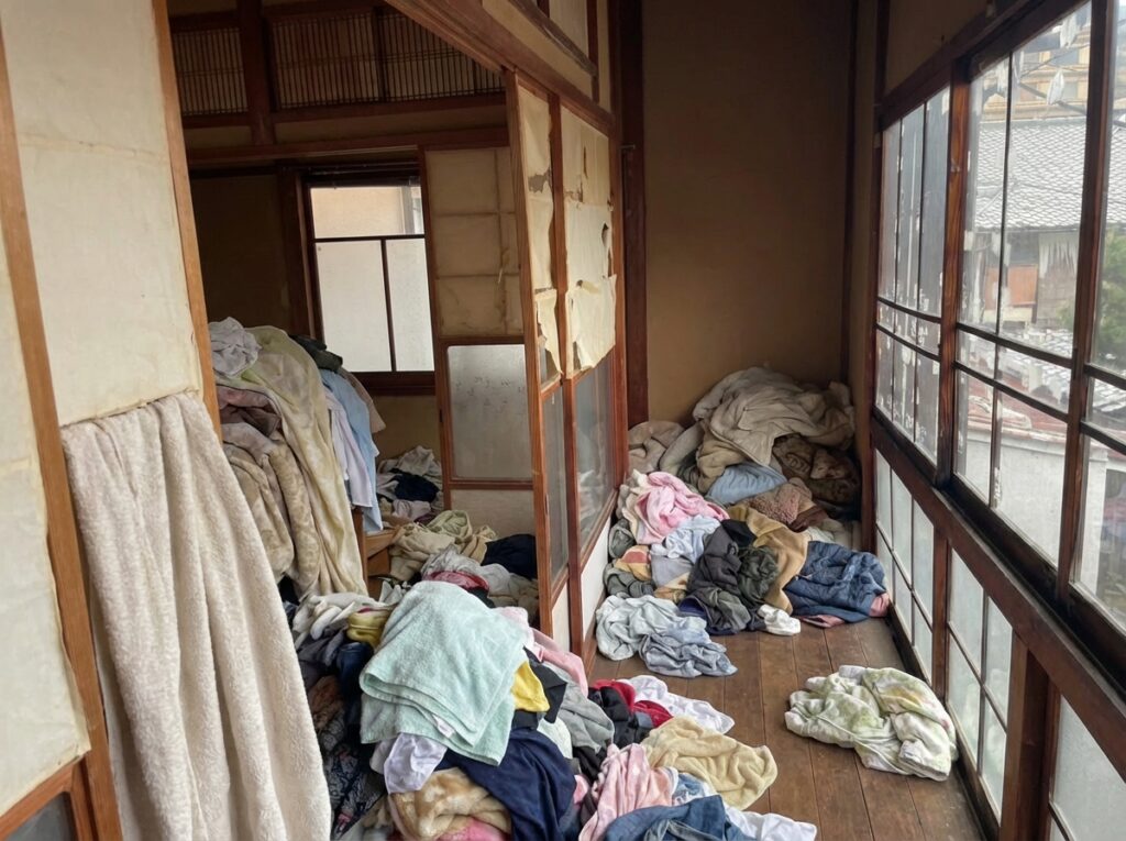 北海道北斗市1RマンションS様のゴミ屋敷片付け事例 Before