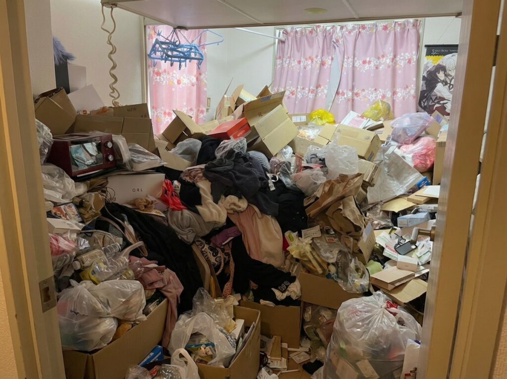 北海道新篠津村1KマンションS様のゴミ屋敷片付け事例 Before