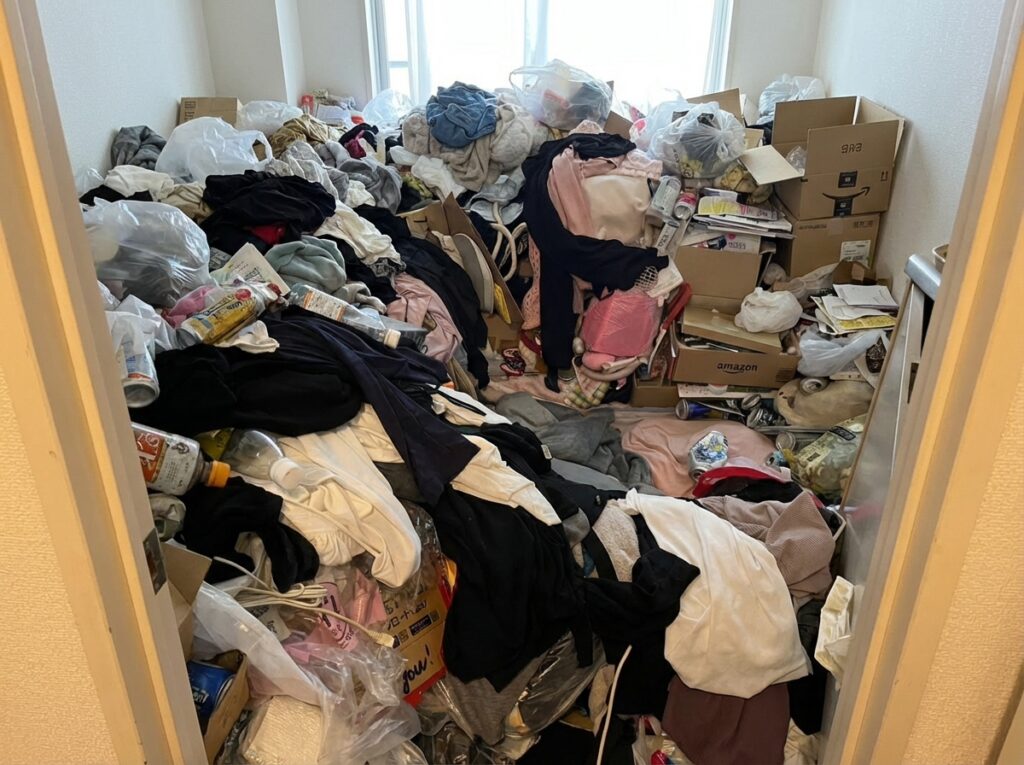 北海道江差町2DKマンションI様のゴミ屋敷片付け事例 Before