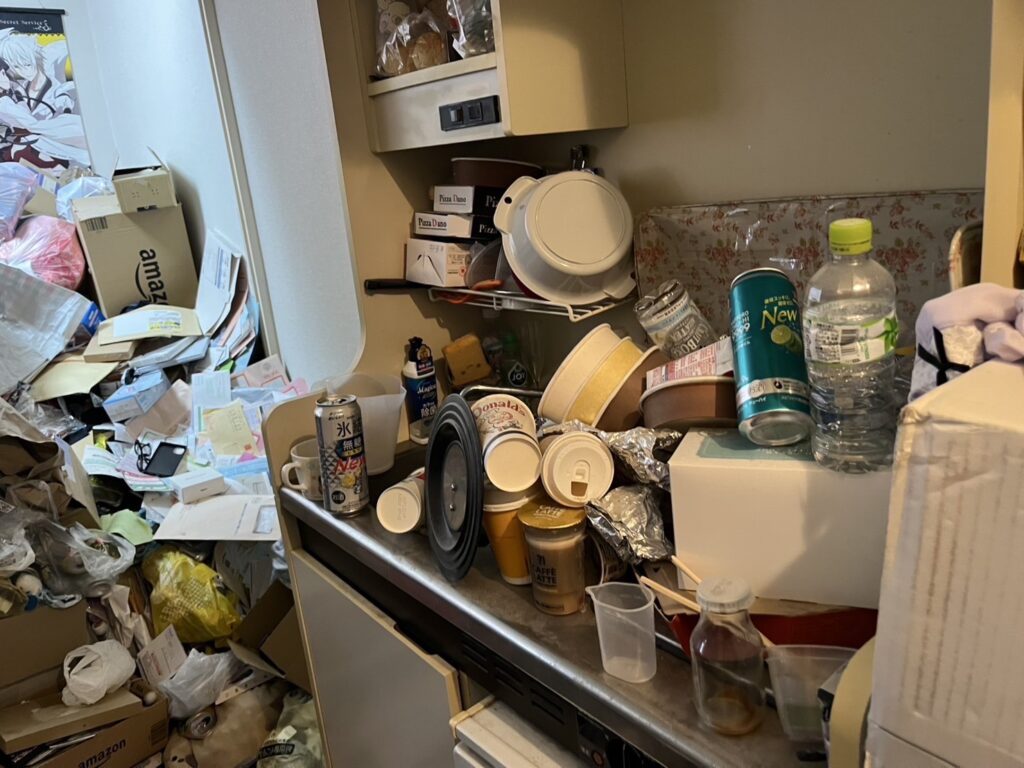 北海道奥尻町1LDKマンションT様のゴミ屋敷片付け事例 Before