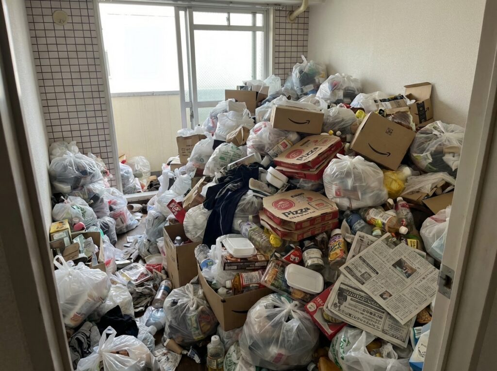 北海道黒松内町3LDK以上マンションI様のゴミ屋敷片付け事例 Before