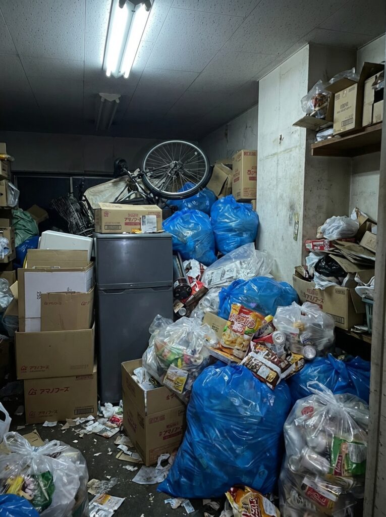 北海道幌加内町1LDKマンションY様のゴミ屋敷片付け事例 Before