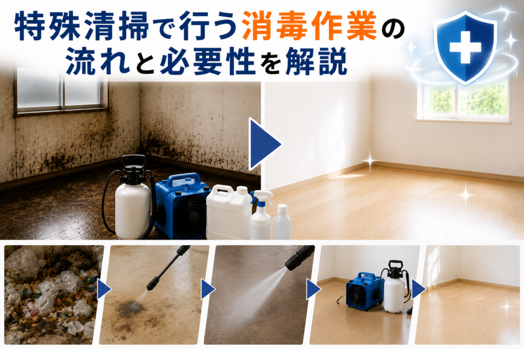 特殊清掃で行う消毒作業の流れと必要性を解説