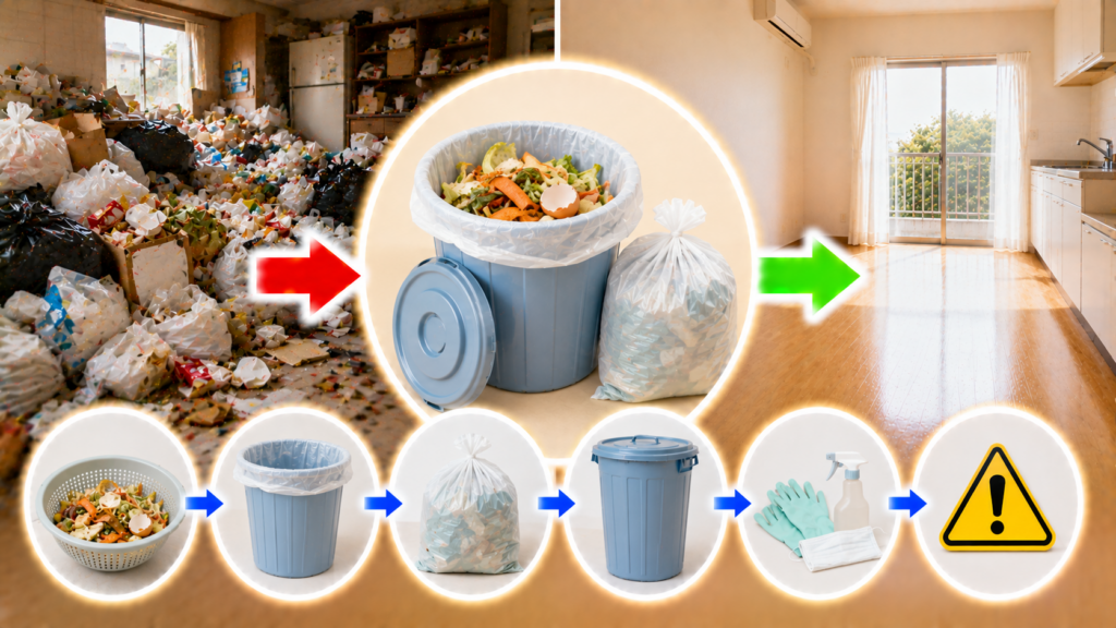 ゴミ屋敷片付けで生ゴミを処理する際の注意点