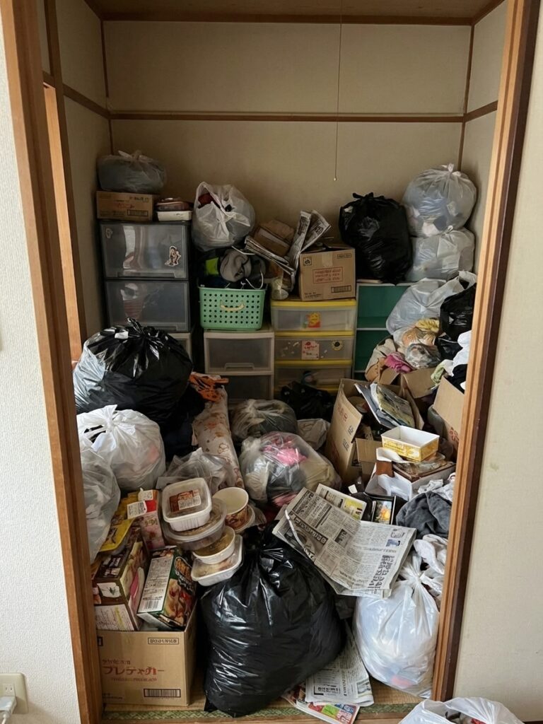 北海道豊浦町2LDKアパートY様のゴミ屋敷片付け事例 Before