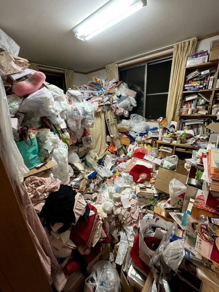 北海道猿払村1RマンションI様のゴミ屋敷片付け事例 Before