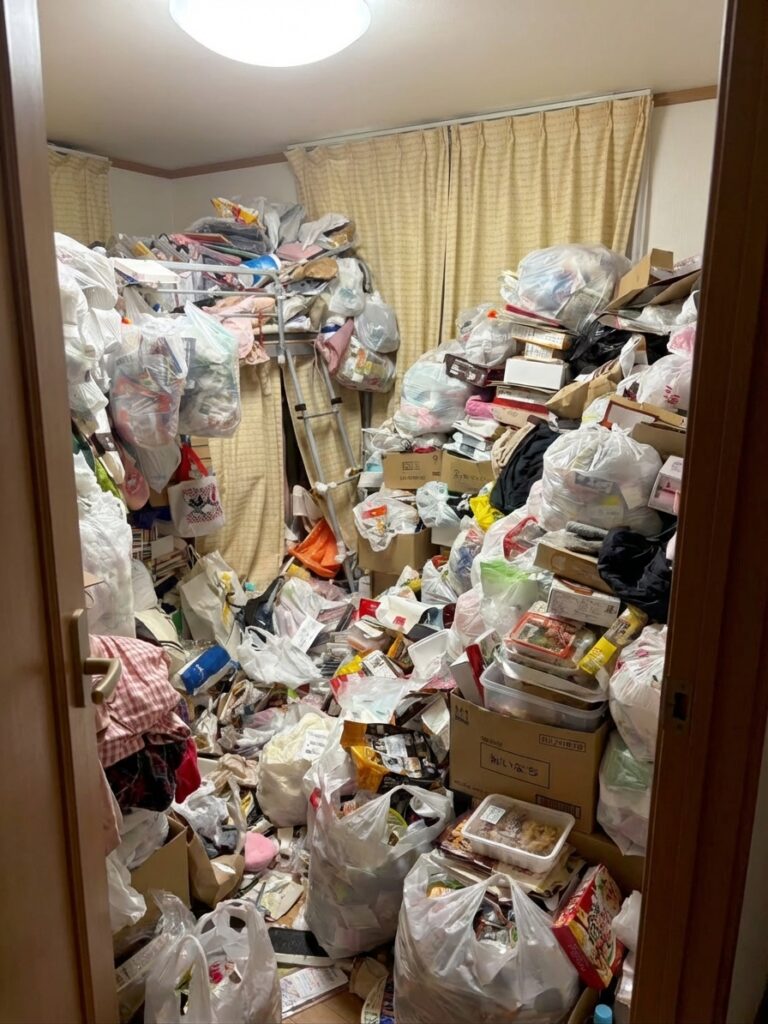 北海道滝上町1KアパートS様のゴミ屋敷片付け事例 Before
