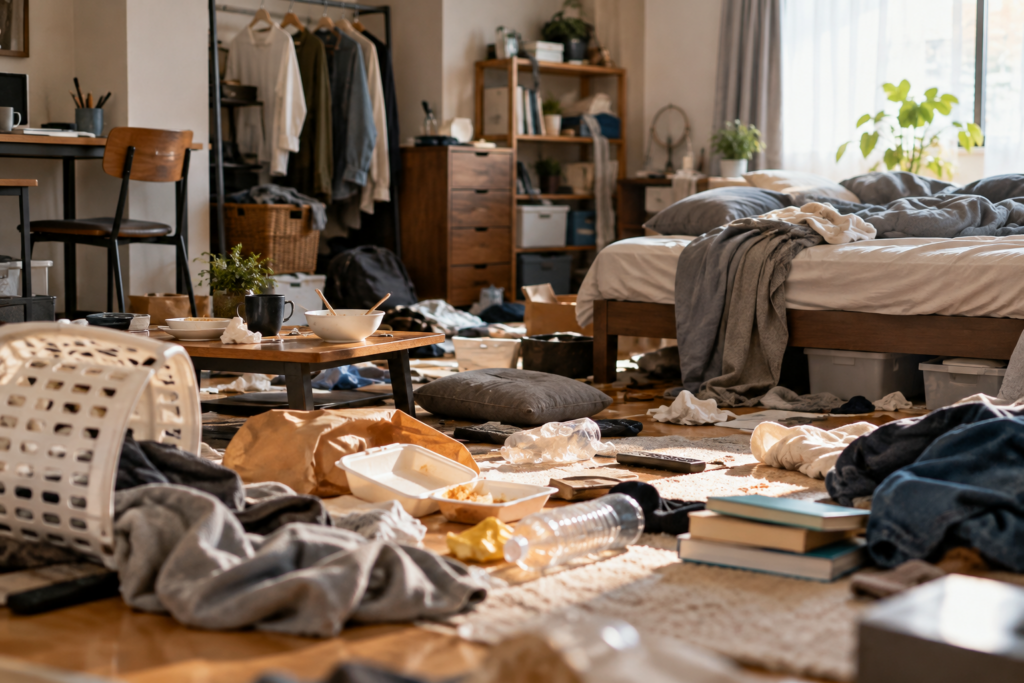 部屋が汚い人の特徴と心理｜性格ではなく仕組みの問題